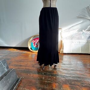Vintage Black Velvet Maxi Skirt